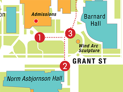 Campus map from walking tour.