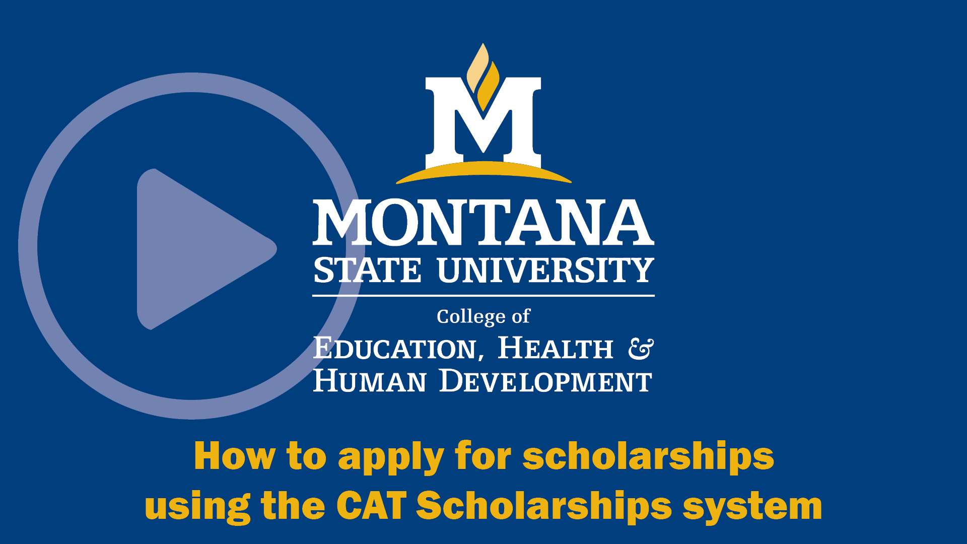 Video of Cat Scholarships Application Process