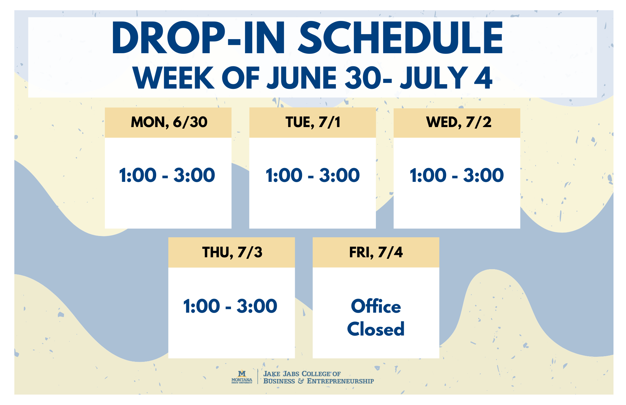 Drop In Schedule