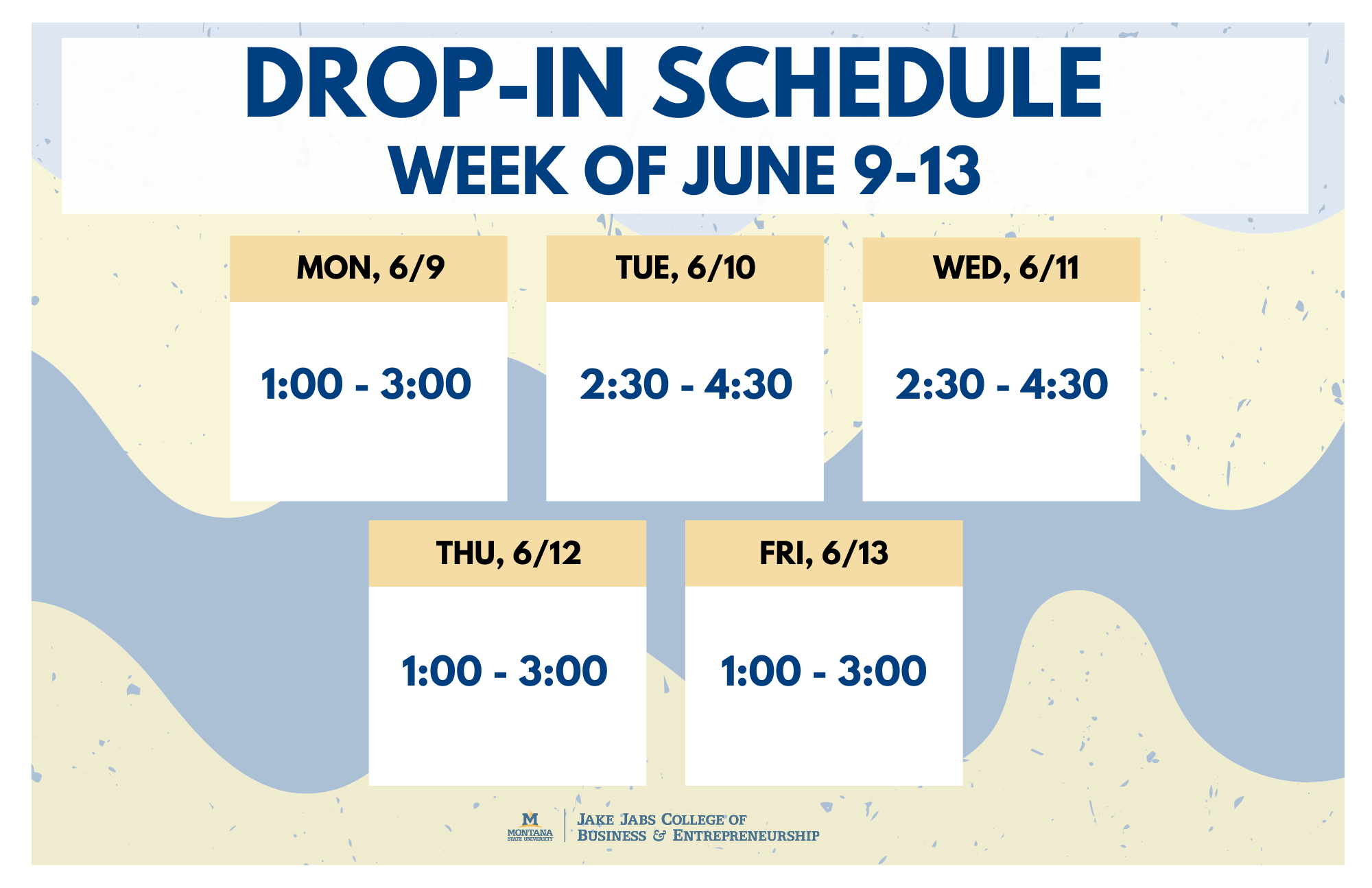 Drop In Schedule