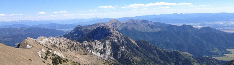 Looking north along the Bridger ridge from Sacajewa Pk.