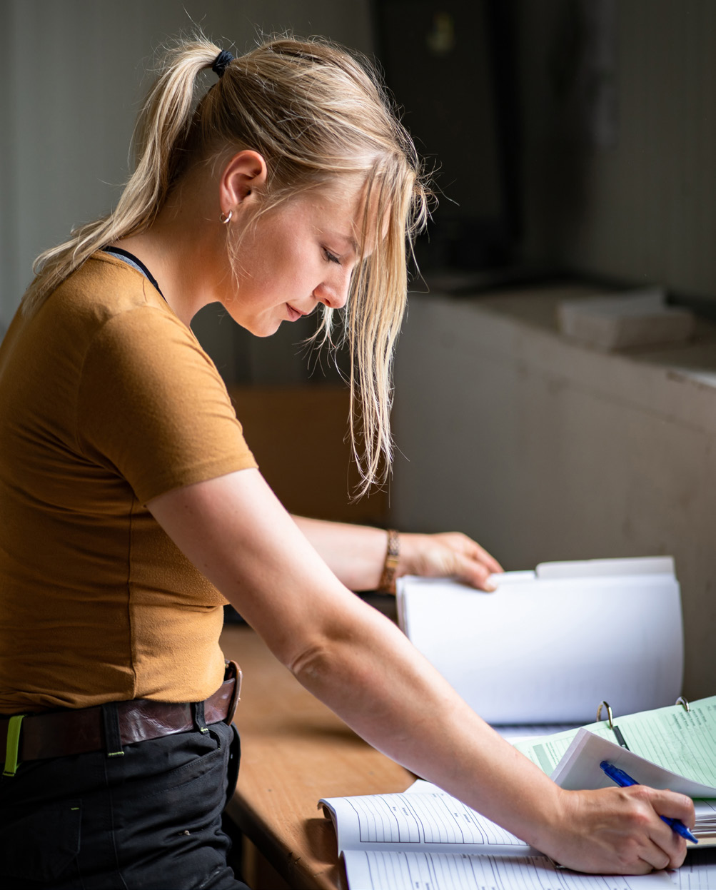 woman checking her finances