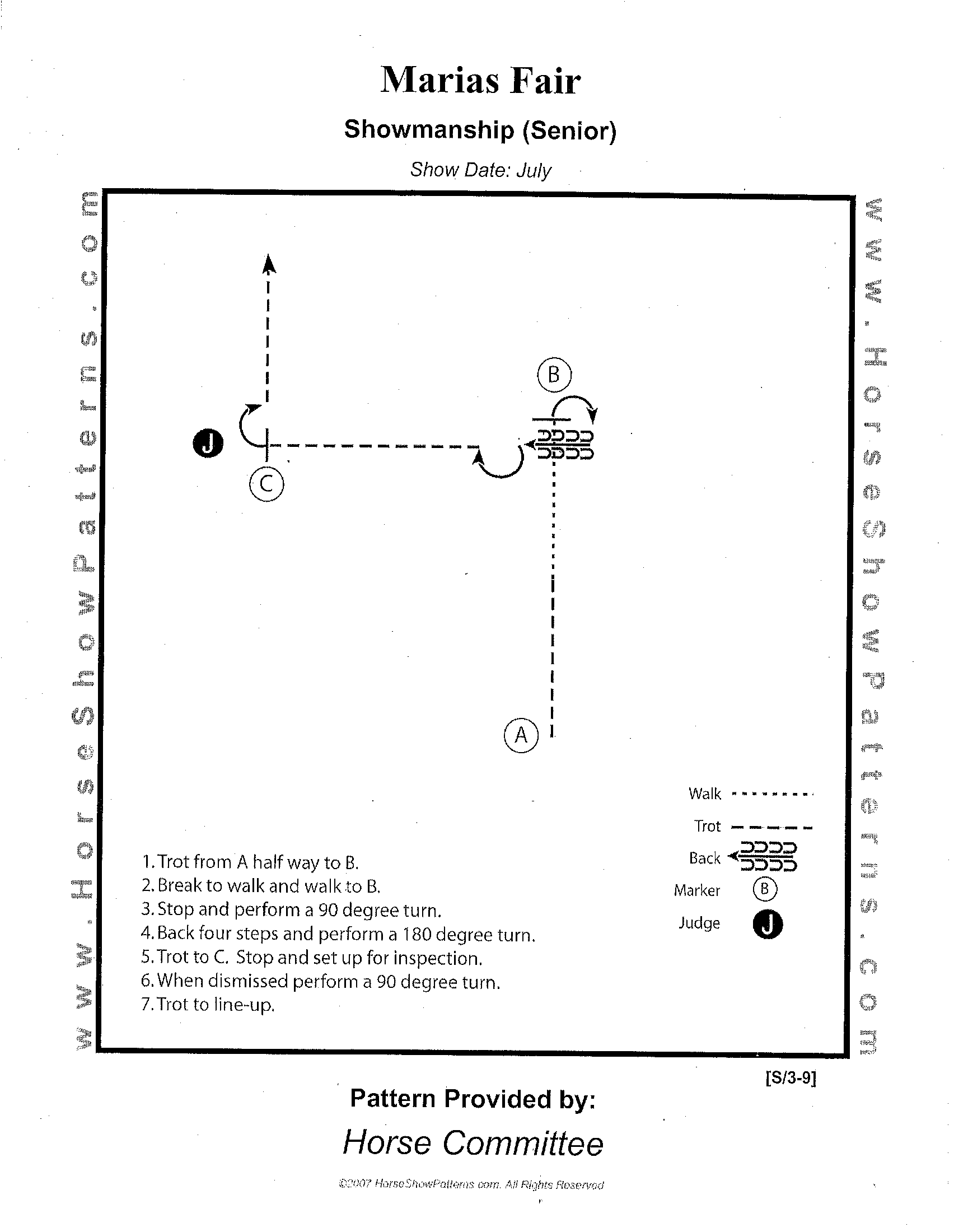 Sr. Showmanship Pattern