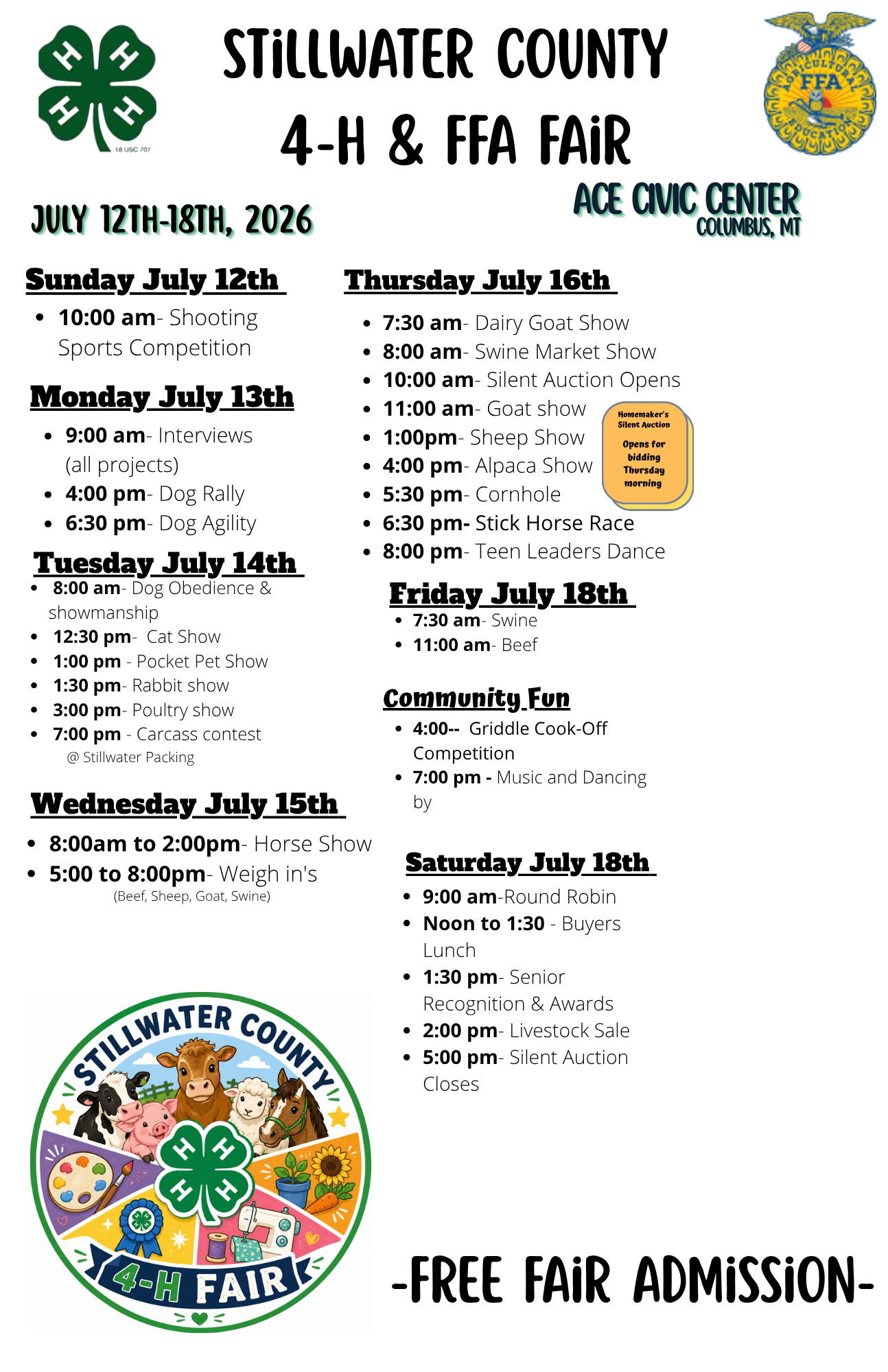 Stillwater County Fair Schedule stillwatercountyfairschedule