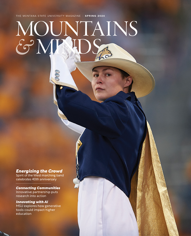 cover of mountains and minds spring 2024 issue: drum major