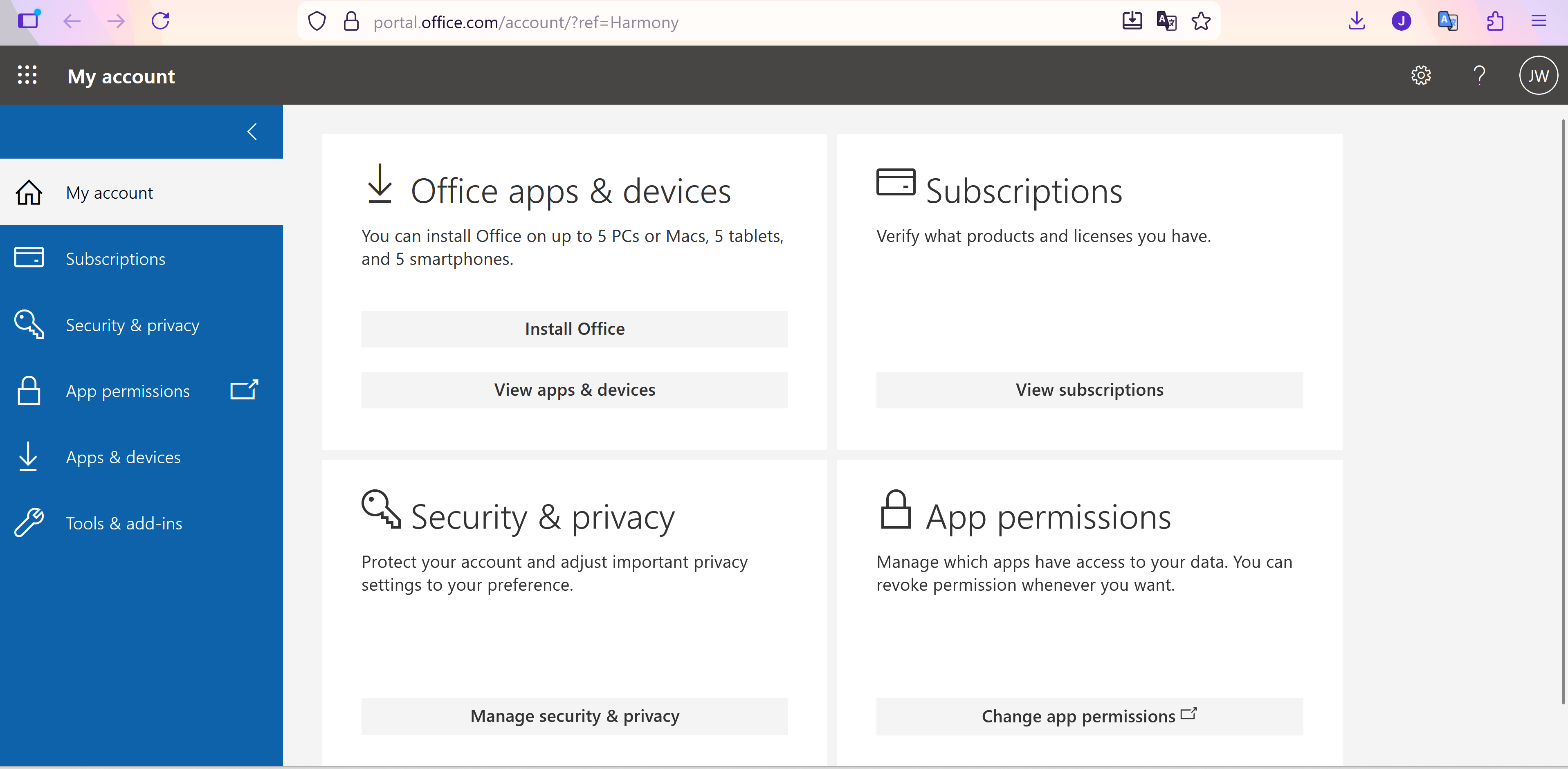 App installation page on Microsot 365.