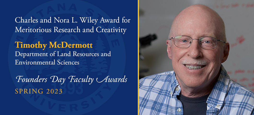 Charles and Nora L. Wiley Award for Meritorious Research and Creativity: Timothy McDermott, Founders Day Faculty Awards, Academic Year 2022-23. Portrait of Timothy McDermott.