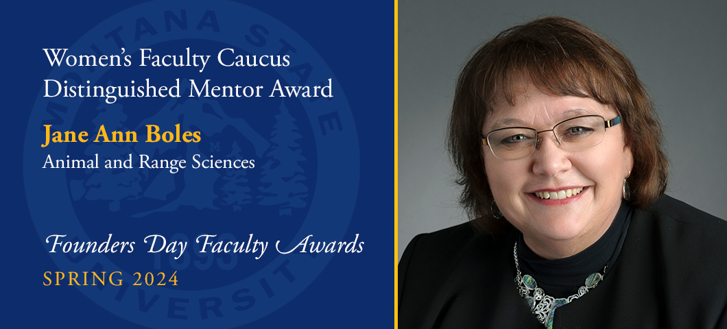 Women's Faculty Caucus Distinguished Mentor Award: Jane Ann Boles, Founders Day Faculty Awards, Academic Year 2023-24. Portrait of Jane Ann Boles.