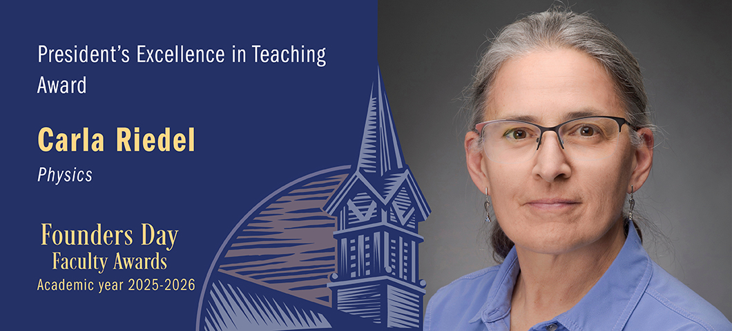 President’s Excellence in Teaching Award: Carla Riedel, Founders Day Faculty Awards 2025-2026. Portrait of Carla Riedel.