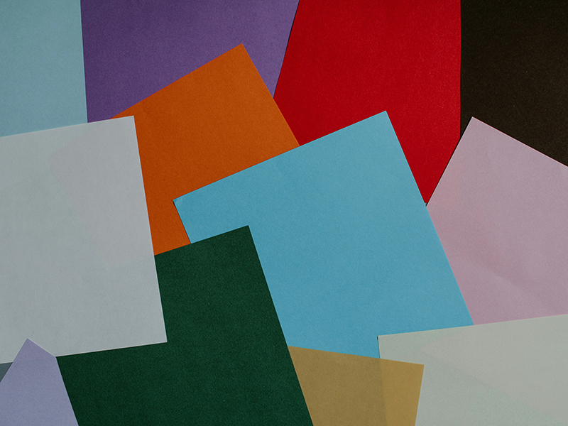 An assortment of colors in abstract shapes forming a rectangle