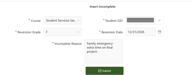 i grade reason
