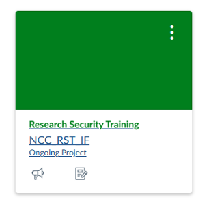 research security training modual in canvas 