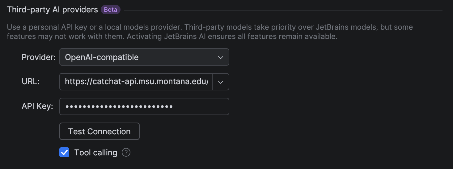 screenshot of jetbrains IDE