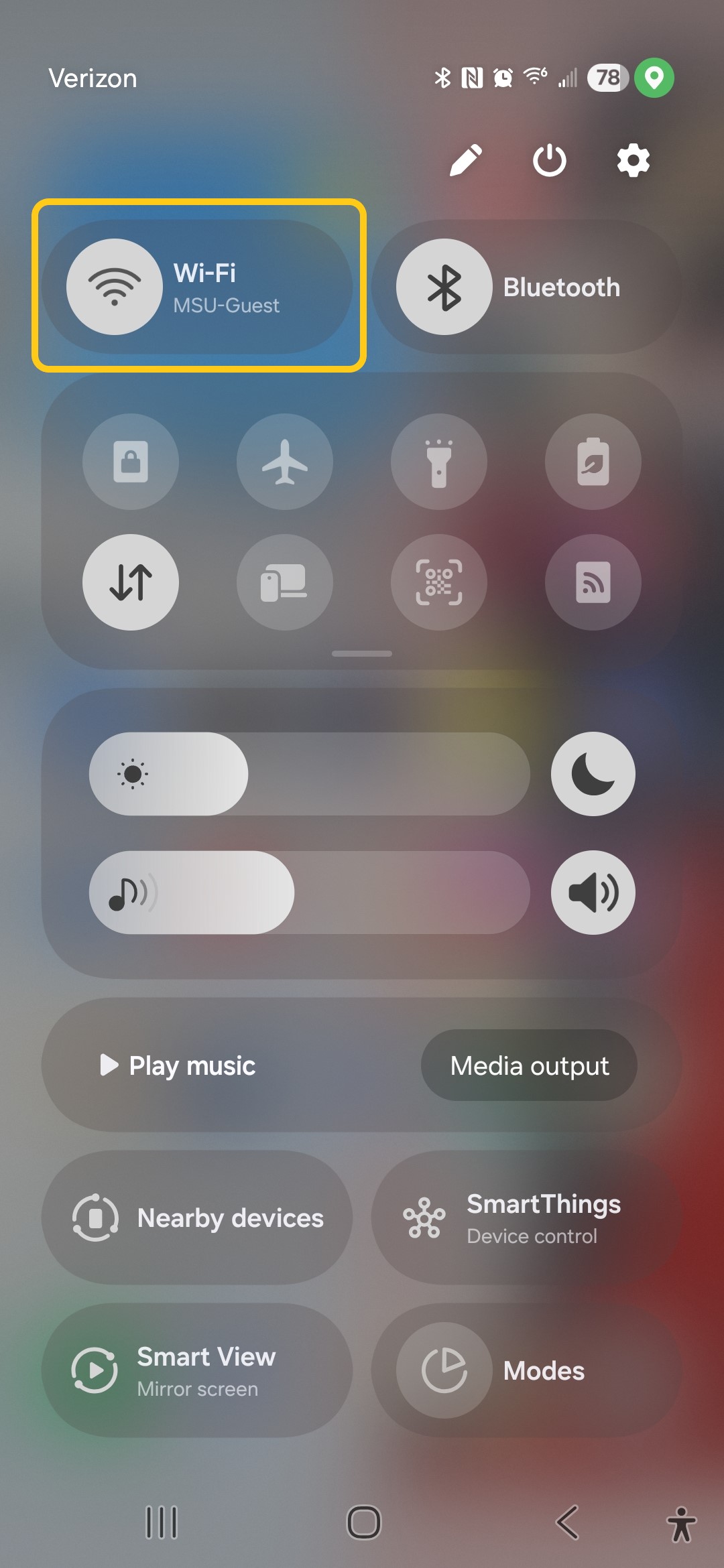 Swipe down menu from an Android phone