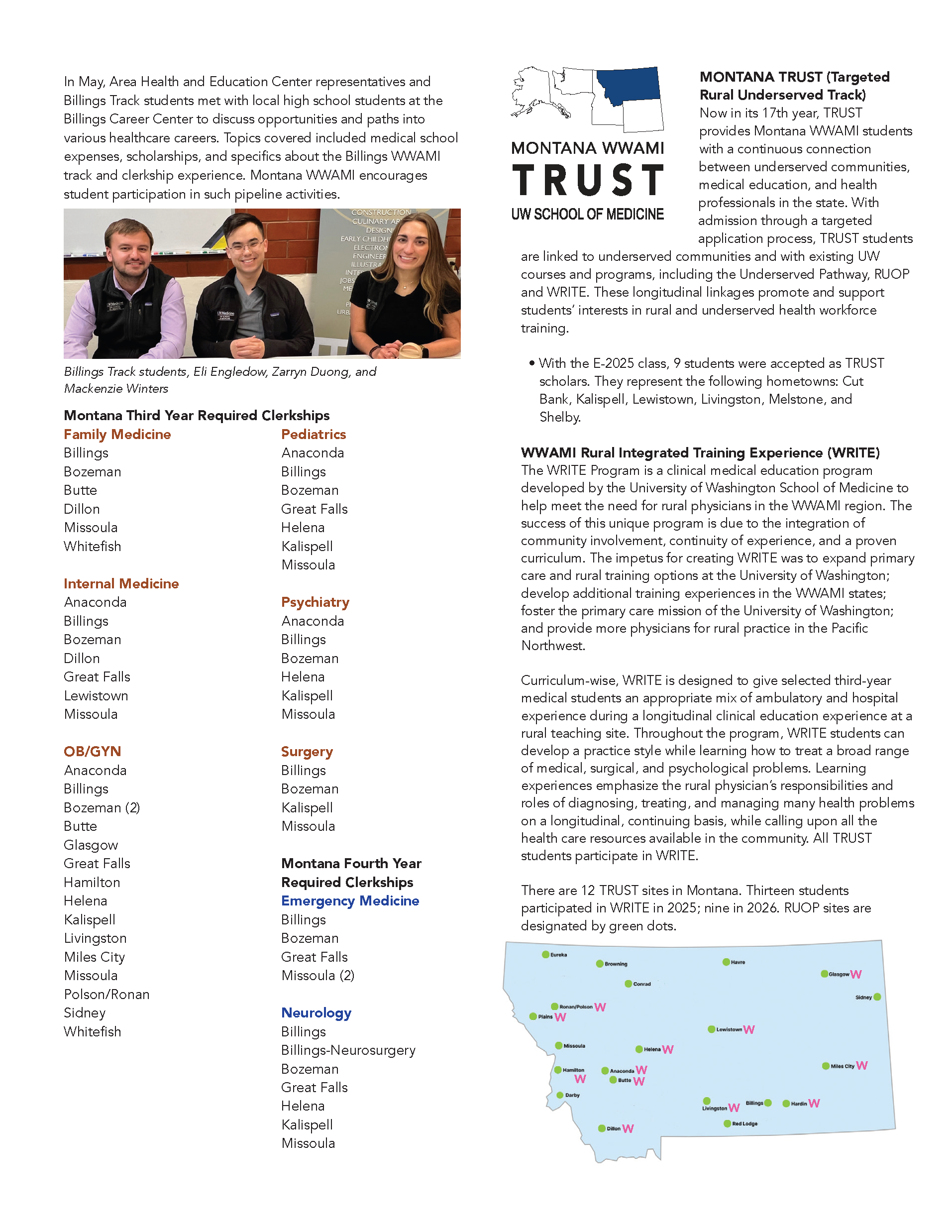 MT WWAMI Newsletter Executive Summary Page 3